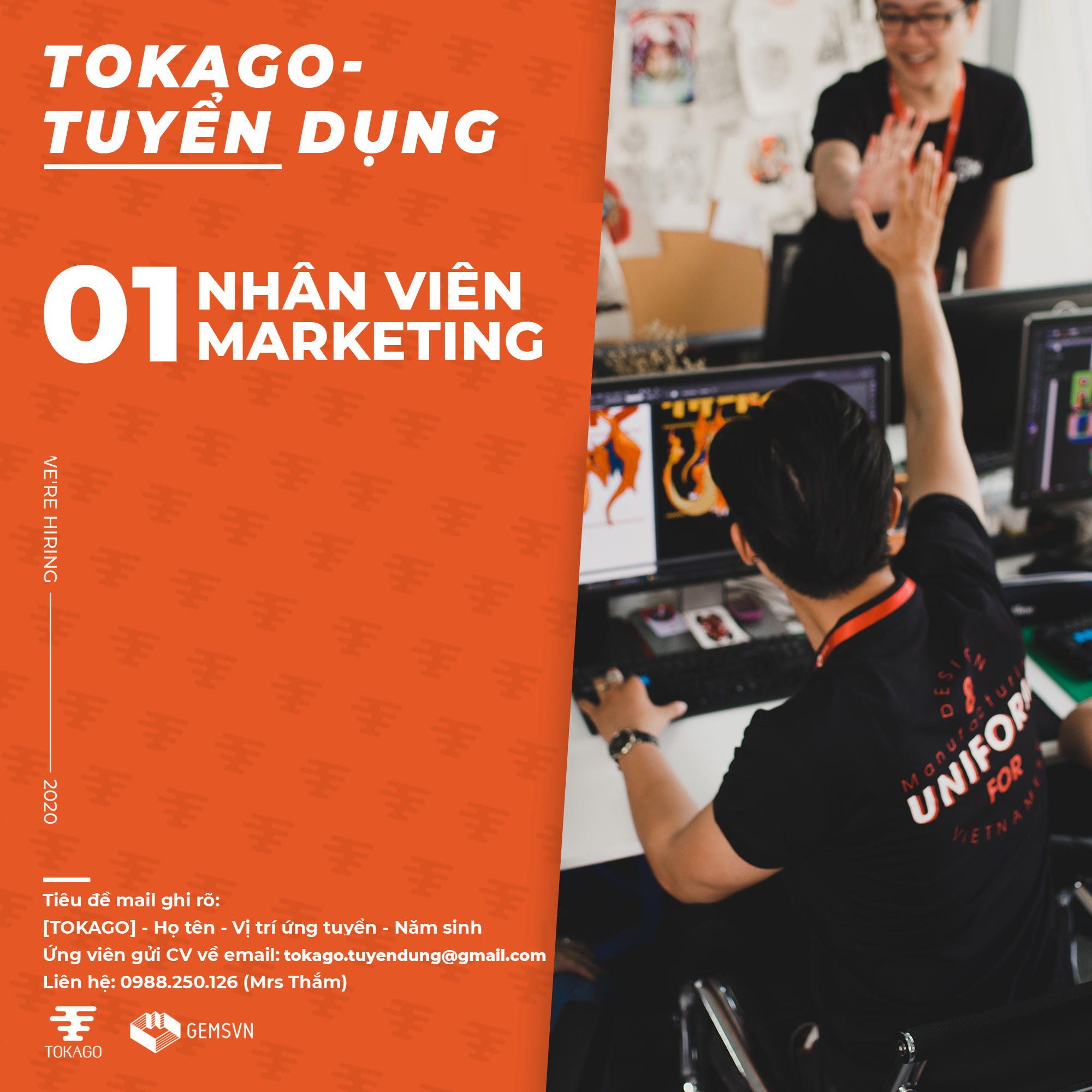 TOKAGO - Tuyển Dụng Nhân Viên Marketing Fulltime - T10/2020
