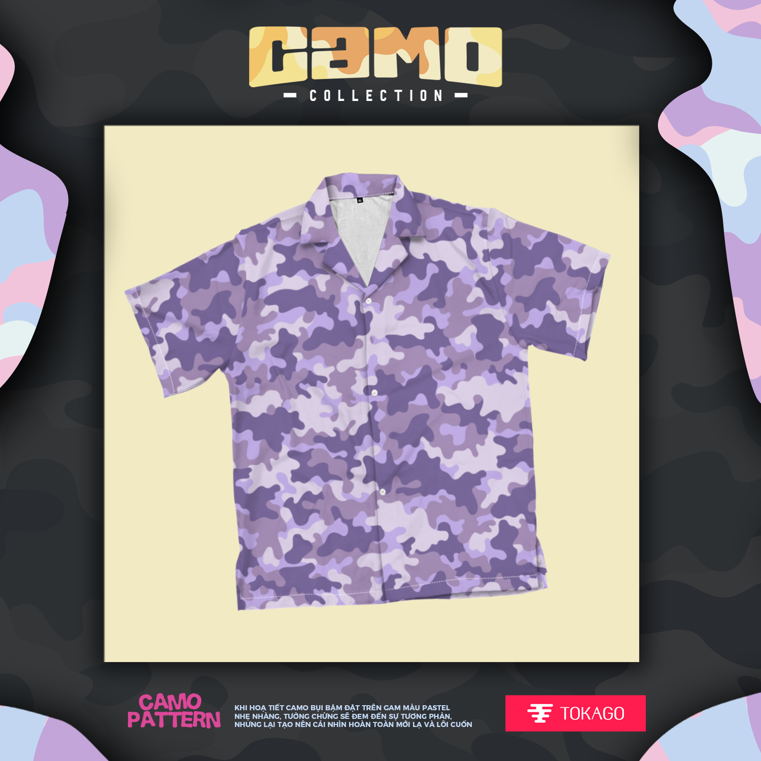 Sơmi Camo Pastel Purple