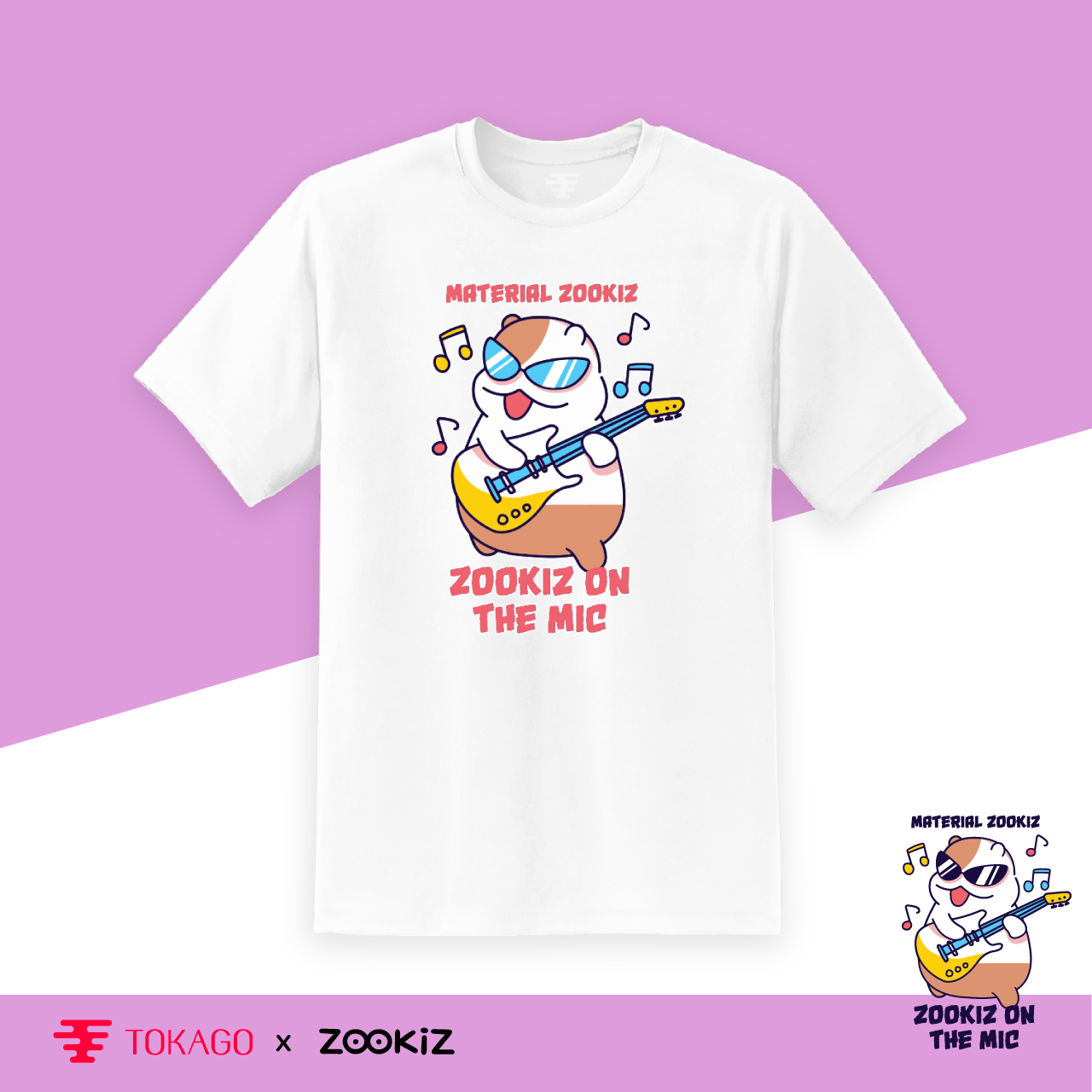 Áo T-shirt ZOOKiZ  - Mẫu Ppuyo Đánh đàn