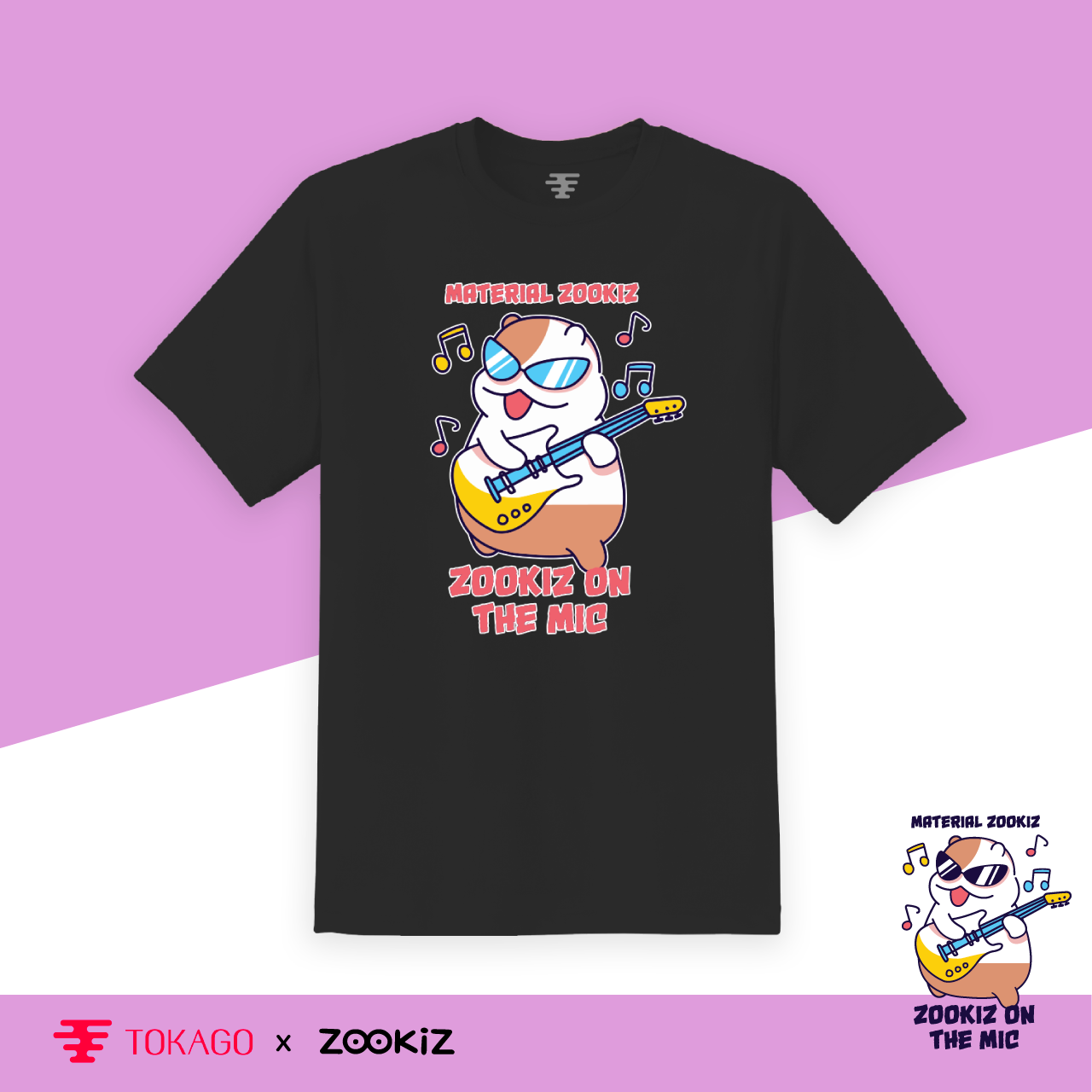 Áo T-shirt ZOOKiZ  - Mẫu Ppuyo Đánh đàn